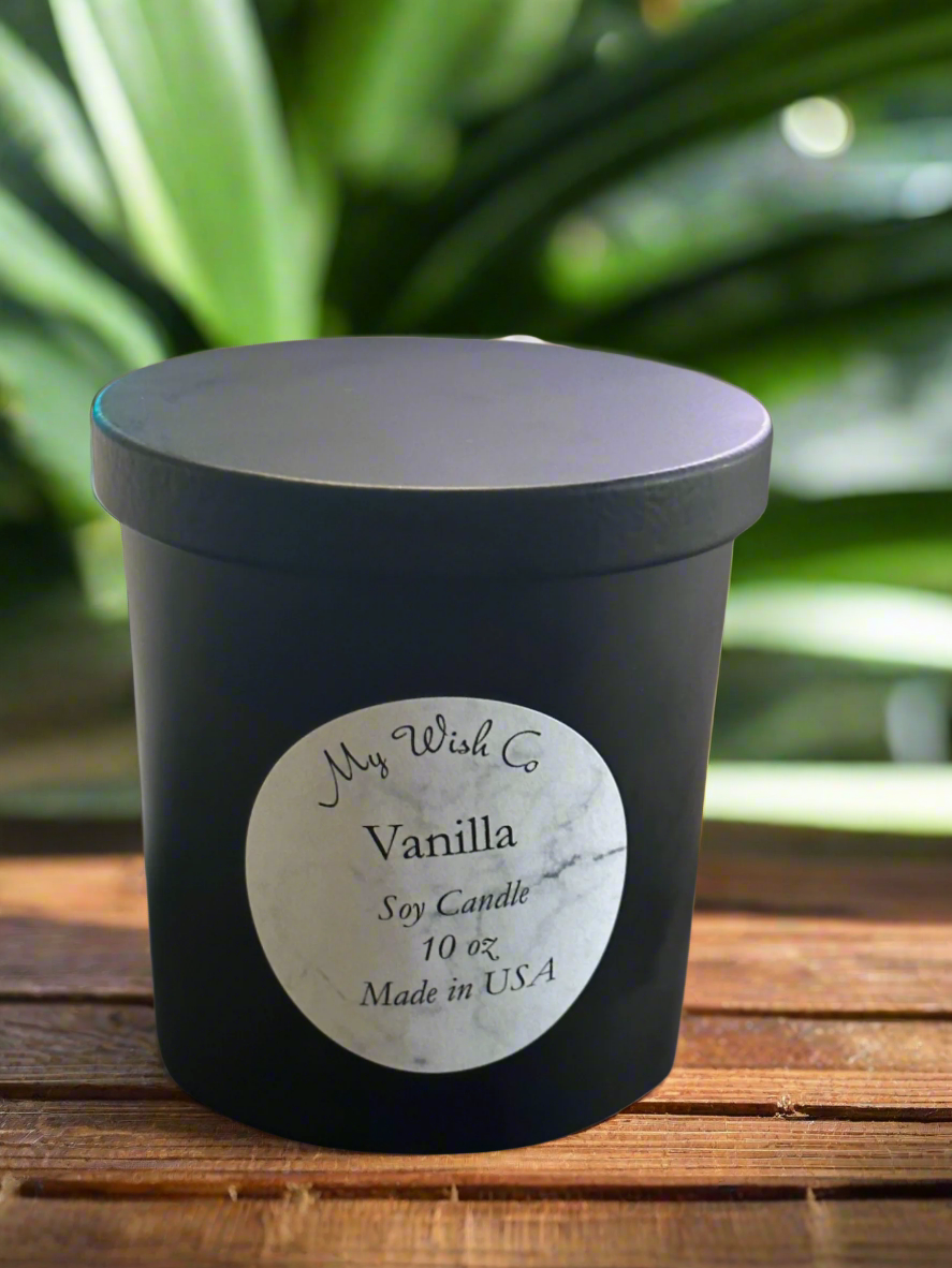 Vanilla Buttery Black Matte Jar Candle - mywishco.com