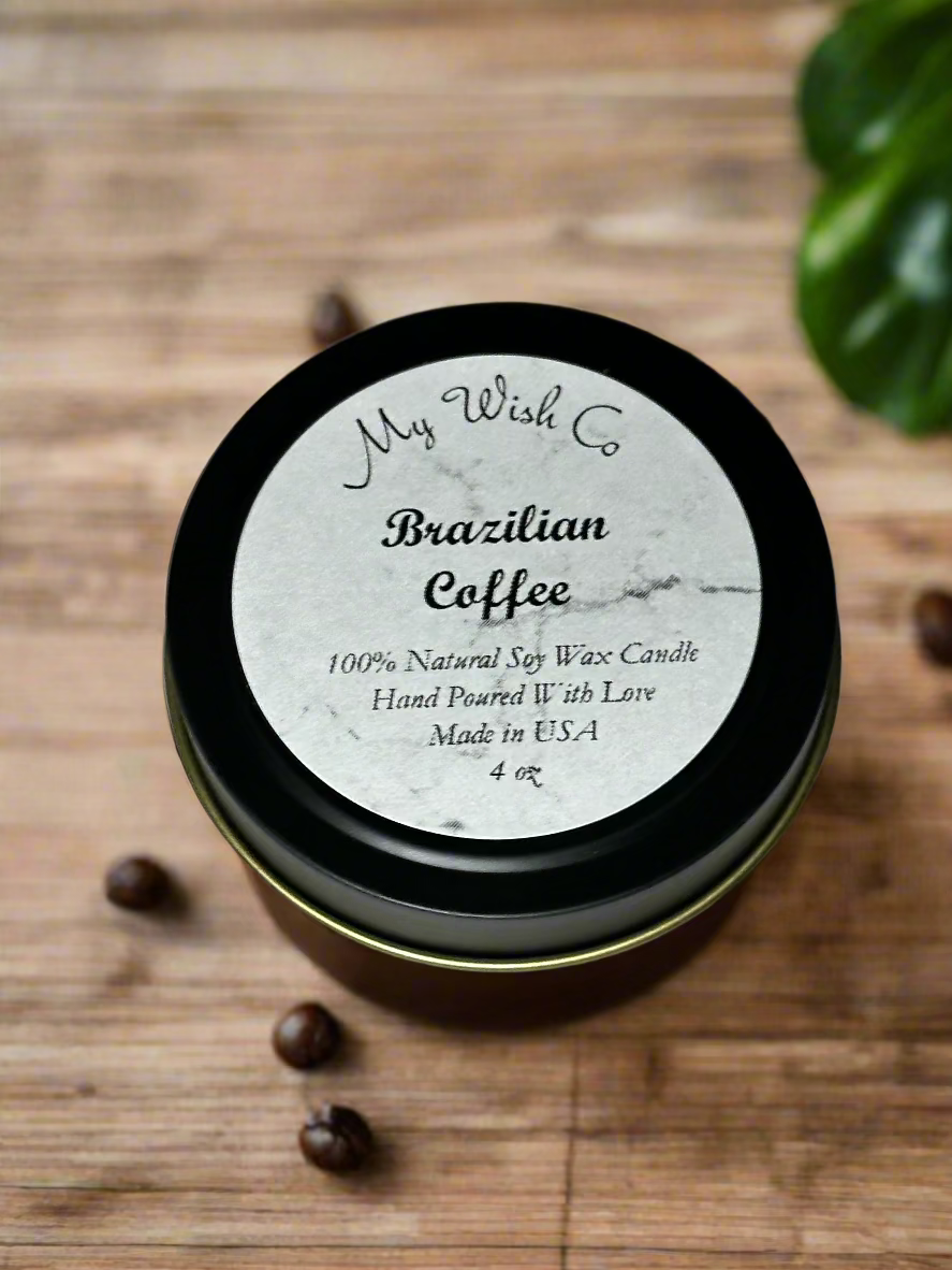 Brazilian Coffee Candle Black Tin