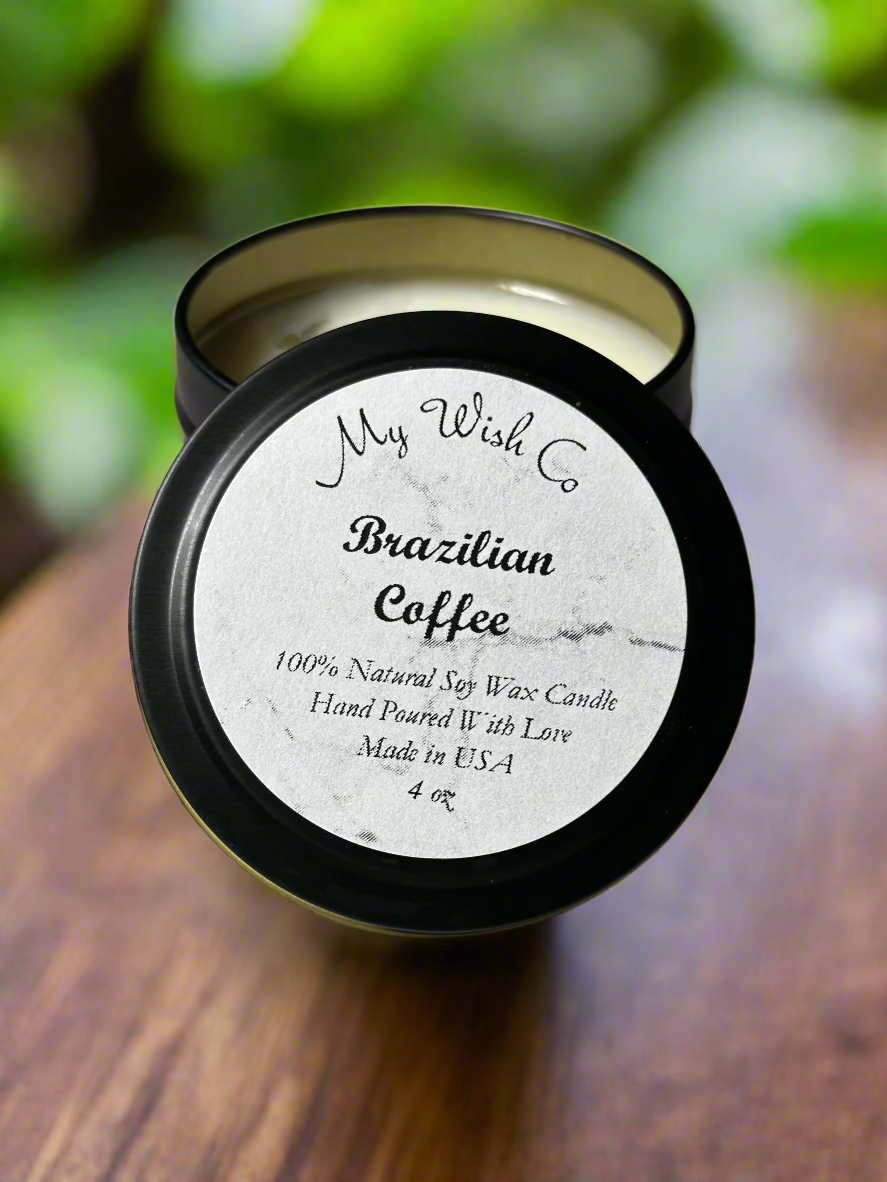 Brazilian Coffee Candle Black Tin