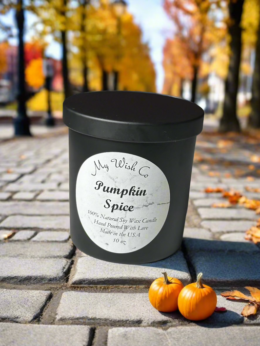 Pumpkin Spice Soy Wax Candle | Eco-friendly Fall Scented Candle | Long-lasting Autumn Aroma 10 oz